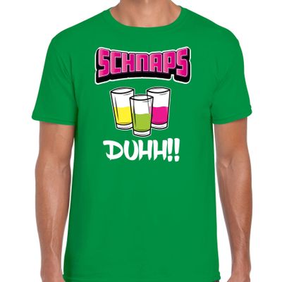 Apres ski t-shirt voor heren - schnaps - groen - apres ski/wintersport - skien