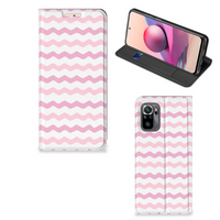 Xiaomi Redmi Note 10 4G | 10S | Poco M5s Hoesje met Magneet Waves Roze - thumbnail