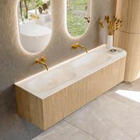 Mondiaz KURVE-DLUX 165 cm Onderkast Greeploos 2 Lades Met Deuren Oak, Wastafel Solid Surface Links Ostra 0 Kraangaten Zonder Spiegel (KRVSTS165R2L1D0KD-Oak/Ost) Mondiaz KURVE-DLUX 165 cm Onderkast Greeploos 2 Lades Met Deuren Oak, Wastafel Solid Surface Links Ostra 0 Kraangaten Zonder Spiegel (KRVSTS165R2L1D0KD-Oak/Ost)