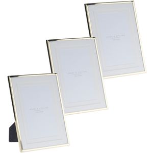 3x stuks aluminium fotolijst goud geschikt voor een foto van 10 x 15 cm