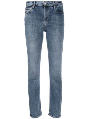 AG Jeans jean droit à taille haute - Bleu
