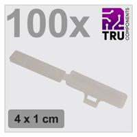 TRU COMPONENTS TC-12888600 T24CA082 Kabelmarkeringdrager Markeringsvlak: 9.5 x 41.5 mm Transparant Aantal markeringen: 100 100 stuk(s)