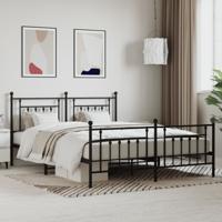 Bedframe met voetbord zonder matras metaal zwart 160x200 cm