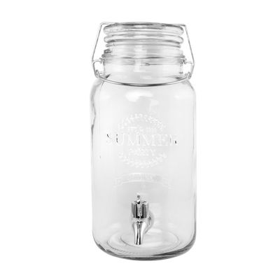 Drank dispenser/limonadetap - met tapje - 4 liter - glas - H30 x D20 cm Drank dispenser/limonadetap - met tapje - 4 liter - glas - H30 x D20 cm