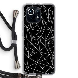 Geometrische lijnen wit: Xiaomi Mi 11 Transparant Hoesje met koord