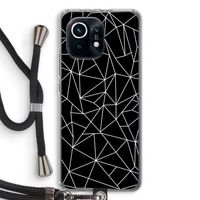 Geometrische lijnen wit: Xiaomi Mi 11 Transparant Hoesje met koord