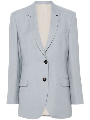 Brunello Cucinelli blazer à simple boutonnage - Bleu