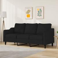 Driezitsbank 180 cm stof zwart