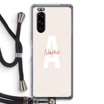 Strawberry Milkshake: Sony Xperia 5 Transparant Hoesje met koord