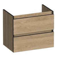 Brauer Joy Edge - Onderkast Ondiep - 60 cm - met 2 Softclose Lades Greeploos en 1 Sifon Uitsparing - Sunlit