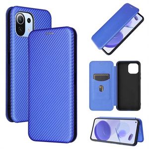 Xiaomi Mi 11 Lite 5G Flip Case - Koolstofvezel - Blauw