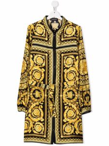 Versace Kids Barocco Kids-print silk dress - Noir