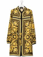 Versace Kids robe en soie à imprimé Barocco Kids - Noir