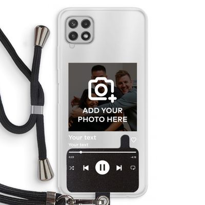 Music Player: Samsung Galaxy A22 4G Transparant Hoesje met koord