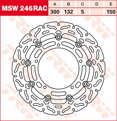 TRW Remschijf, remschijven voor de moto, MSW246RAC