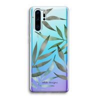 Tropical watercolor leaves: Huawei P30 Pro Transparant Hoesje