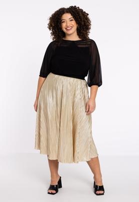 Yoek Rok plisse HANNELORE | Goud | Maat 46/48