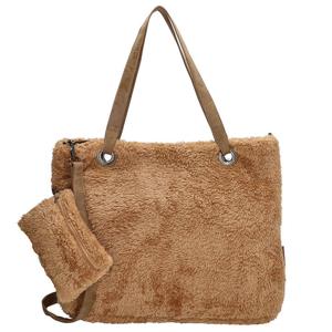 Enrico Benetti Fluffy Teddy Shopper L met Etui Camel