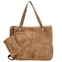 Enrico Benetti Fluffy Teddy Shopper L met Etui Camel