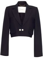 Adam Lippes blazer crop à boutons en perles artificielles - Noir