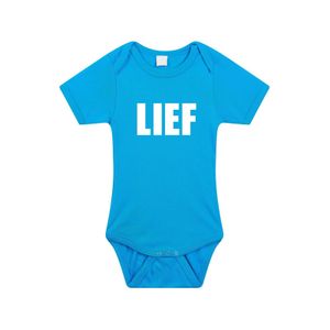 Lief tekst rompertje blauw baby