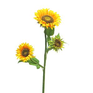 Kunstbloem Zonnebloem Helianthus groot - 85 cm - losse steel - kunst zijdebloem