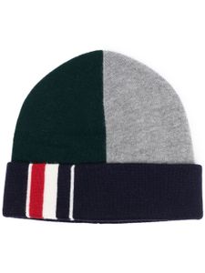 Thom Browne bonnet colour block en laine vierge - Vert