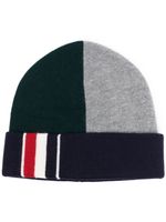 Thom Browne bonnet colour block en laine vierge - Vert - thumbnail