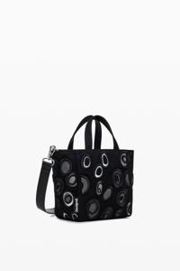 Nylon tas met cirkels - BLACK - U