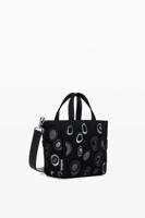 Nylon tas met cirkels - BLACK - U