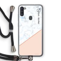 Marmer in stijl: Samsung Galaxy A11 Transparant Hoesje met koord Marmer in stijl: Samsung Galaxy A11 Transparant Hoesje met koord