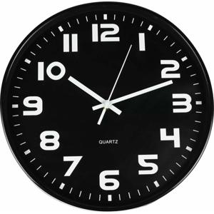 Benson Wandklok - zwart - D30 cm - modern design - stijlvol - witte wijzers