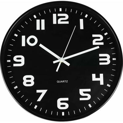 Benson Wandklok - zwart - D30 cm - modern design - stijlvol - witte wijzers