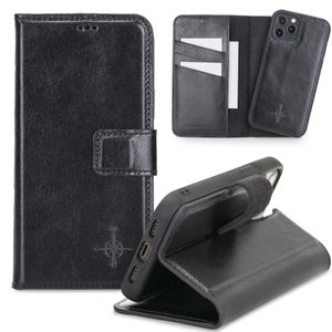 NorthLife - iPhone 12 / 12 Pro - Lederen Afneembare 2-in-1 bookcase hoes - Zwart