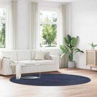 Hoogpolig vloerkleed NAVARRA 240x240 cm polyester marineblauw