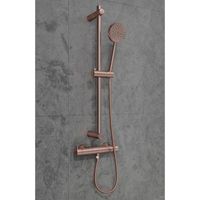 Douchekraan SaniClear Copper | Opbouw | Thermostaatkraan | 1-weg | hoh 15 cm | 2-knops | Rond | Koper