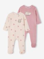 Set van 2 babyslaappakje fluweel / velours Marie lila (poederkleur)