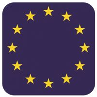45x Onderzetters voor glazen met Europese vlag   - - thumbnail
