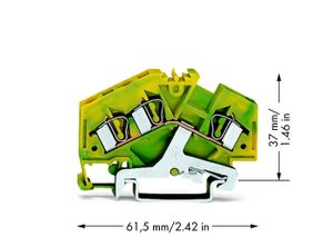 WAGO 281-637 Aardingsklem 6 mm Spanveer Toewijzing: Terre Groen, Geel 100 stuk(s)