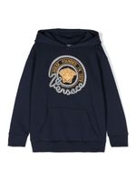 Versace Kids hoodie à logo brodé - Bleu - thumbnail