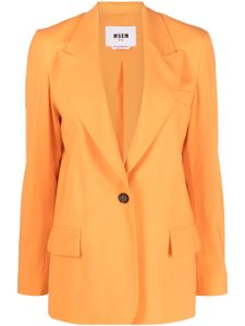 MSGM blazer à simple boutonnage - Orange