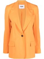 MSGM blazer à simple boutonnage - Orange