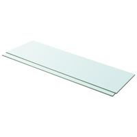 Schappen 2 st 100x30 cm glas transparant