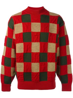 Issey Miyake Pre-Owned pull à motif à carreaux - Rouge