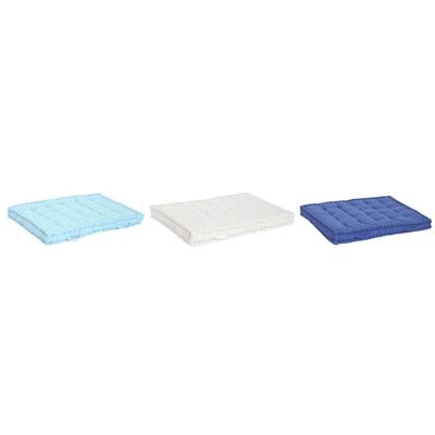 Vloerkussen DKD Home Decor Blauw Marineblauw Greige 110 x 78 x 12 cm (3 Stuks)