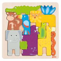Goki houten puzzel safari, 11st.
