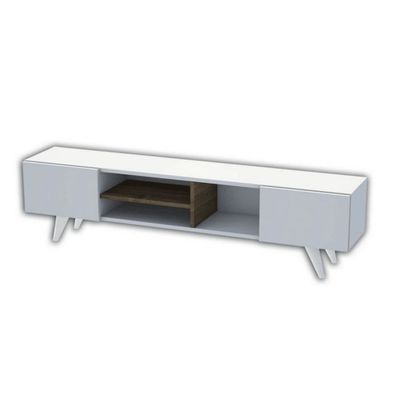 Homemania Tv-meubel Dore 160x29,7x40,6 cm wit en walnootkleurig