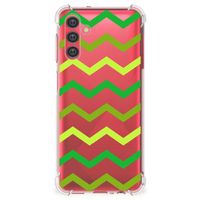 Samsung Galaxy A13 5G | A04s Doorzichtige Silicone Hoesje Zigzag Groen - thumbnail