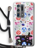 Bloemetjes: Huawei P40 Pro Plus Transparant Hoesje met koord