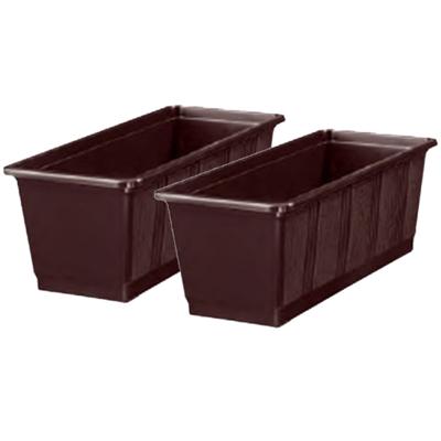 Plantenbak/bloembak - 4x - bruin - rechthoekig - 60 x 17,5 x 14,5 cm